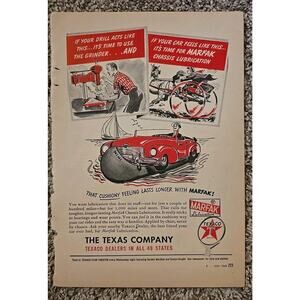 Vintage Texaco Advertising 1948 Original Print Ad Marfak Chassis Lubrication
